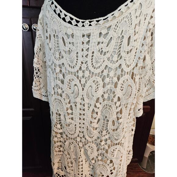 Adiva romantic white knit blouse 3X - Picture 4 of 7